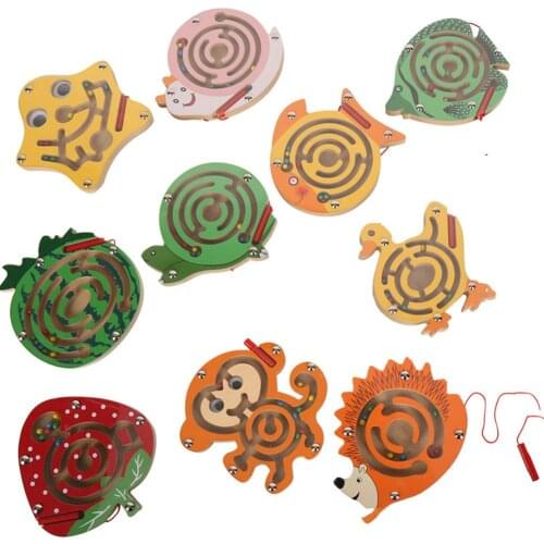 Mini Fish Duck Animal Shape Magnetic Roll-on Labyrinth Maze Children Puzzle Toy Maze kids gift birthday Children Educational Toy