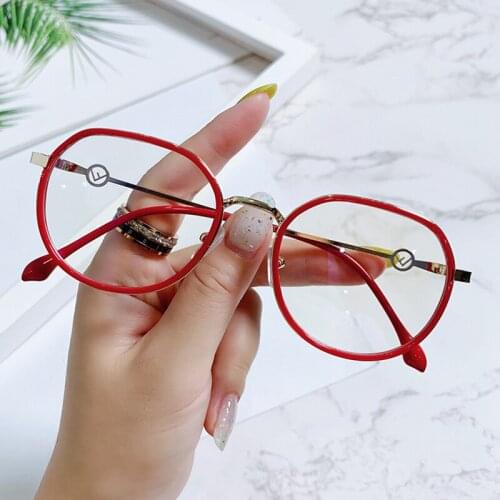 Fashion Unisex Anti Blue Light Eyeglasses Women Men Letter "F" Transparent Glasses Custom Myopia Presbyopia Prescription Lens