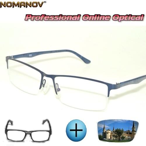 Custom Made Prescription Glasses Optical Photochromic Myopia Reading Glasses Titanium Alloy Comfort Glasses Frame Men Women