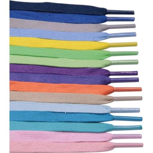 8MM Pure Color 100% Cotton Waxed Flat Laces Water-proof For Adults Kids Single Canvas Boots