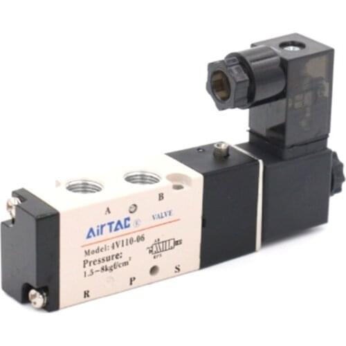 4V410-15 5 Ports 2 Position Single Solenoid Pneumatic Air Valve 1/2" BSPT DC24V AC220V