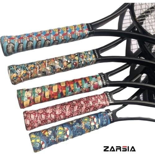 ZARSIA Print Matt Dry Tennis Racquet Overgrip 0.65mm Thickness Outdoor Tenis Sport Training Accessories Rackets Handle Wrap Tape