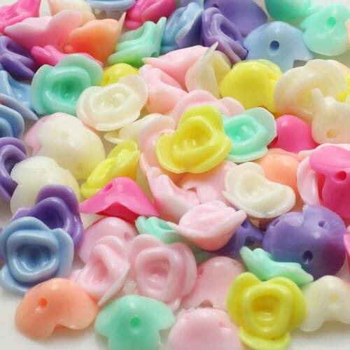 13mm 50pcs/lot Mixed Candy Colorful Flower Shape Acrylic Beads Loose Beads Supplies For Jewelry Making DIY Necklace Accessories