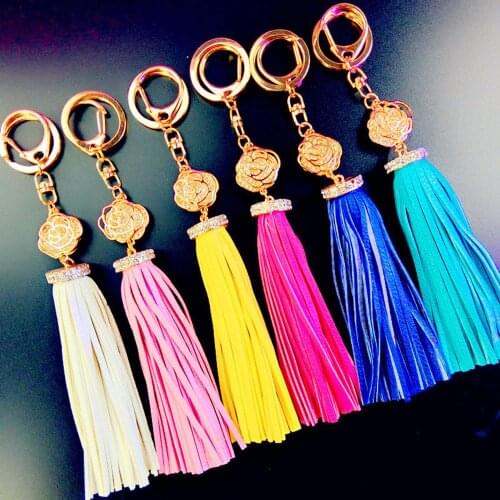 Christmas Gift Tassels Rhinestone Chain Keychain Key Pendant Charm
