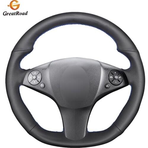 Hand-stitched Black Genuine leather Car Steering Wheel Cover for Mercedes Benz SLR-Class 2009 SL-CLass AMG 63 65 2009-2012