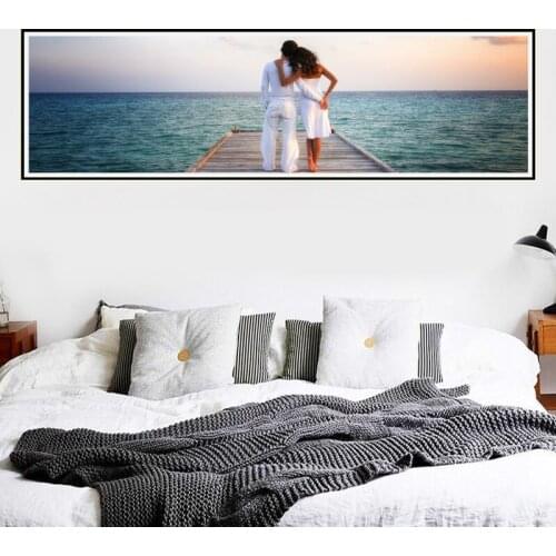 Self-adhesive Nordic Poster Canvas painting Prints Lover seaview Wall Pictures For bedroom Abstract Minimalist Decor art