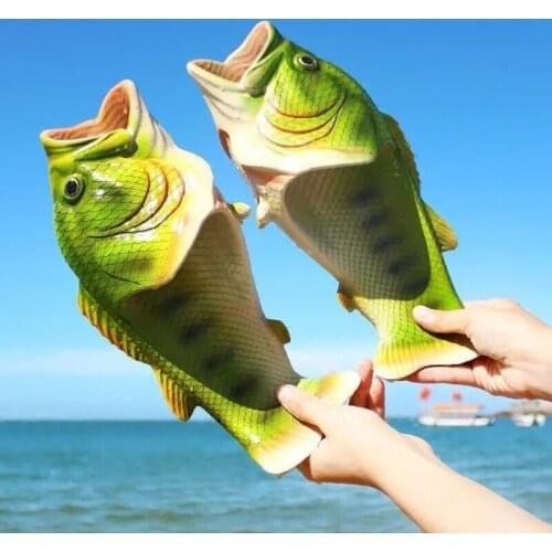 2021 Summer New Fashion Funny Creative Fish Slippers Men And Women Home Slippers Non-Slip Beach Slippers Trend Large Size 47
