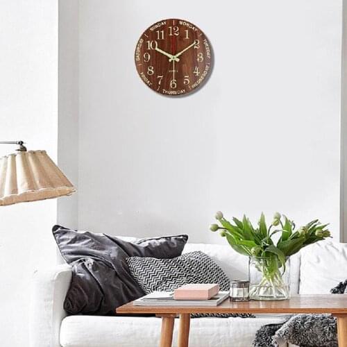 Modern Luminous Simple Wooden Creative Wall Clock Wooden Clock Living Room Decoration Wall Watch Clock Big Clock