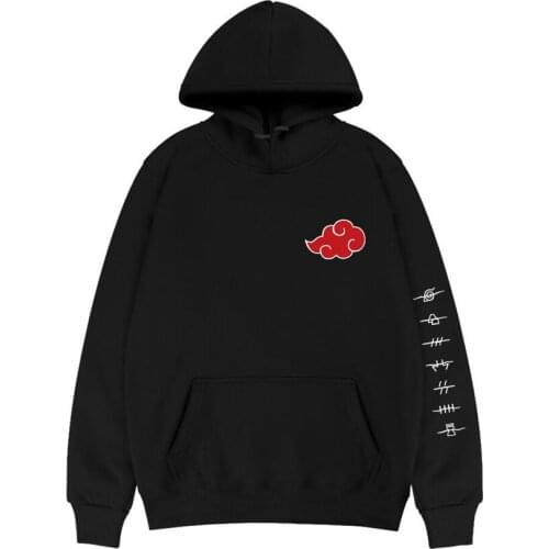 Hoodies Janpanese Anime Naruto Akatsuki Cloud Symbols Print Sweatshirt Men Women Streetwear Hip hop Oversized Pullover Sudaderas