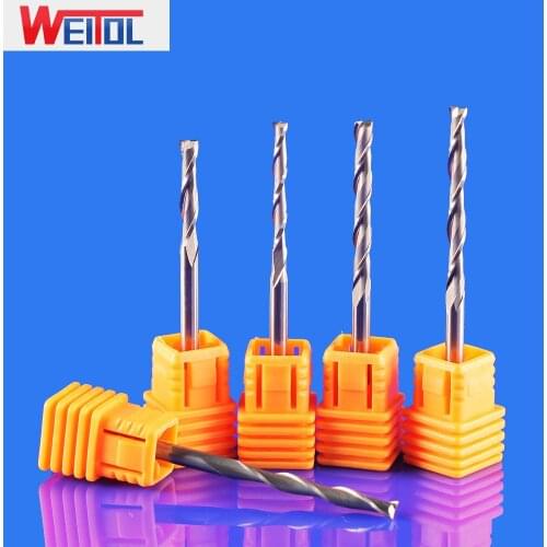 WeiTol 5A 3.175mm 1/8 inch shank two flutes spiral bits carbide end mill CNC router bits double flutes milling cutter