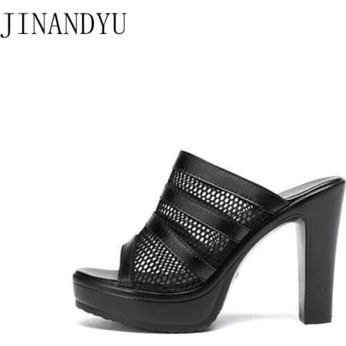 Summer Shoes Woman Sandals Platform High Heel Fashion Party Slippers Dames Black White Pumps New Women Sandals Big Size 43