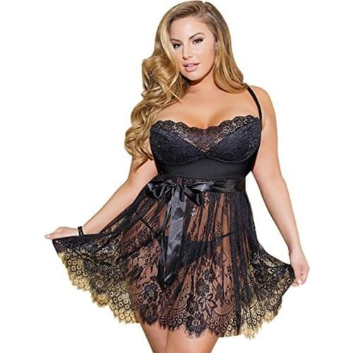 Womens Lace Lingerie Spaghetti Strap Sexy Petticoat Pajamas