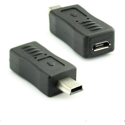1PC New Black Micro USB Female to Mini USB Male Adapter Charger Converter Adaptor V3 to V8 adapter