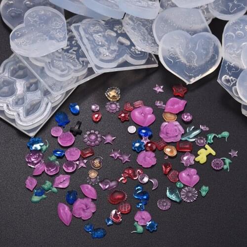 1pc Mini UV Silicone Mold 3D Moon Stars Shell Sea Snail Resin Charms Mold For DIY Jewelry Making Mold Nail Art Decor