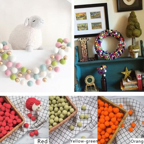 10pcs 2cm Felt Balls Round Pom Poms Wool Felt Balls Faux Fur Pompom Ball Colorful DIY Handmade Craft Accessories Wholesale