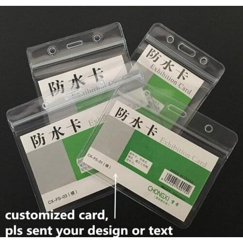 100PCS/LOT Waterproof Job Card Bag Invitation Card Holder Free Print Paper Card Soft Plastic Made