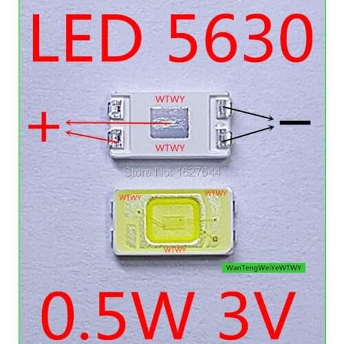 1000pcs COREACH LED Backlight TV 5630 High Power 0.5W 3V LED 5630 LED Backlight Cool white For LED LCD TV Backlight Application