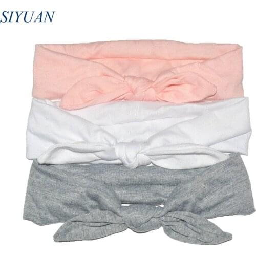12pcs/lot Elastic Cotton Bunny Headband Girl/Women Headwear Hair Accessories 6 Colors Abailable On Sale HB036