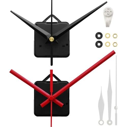 2 Sets Silent Sweep Clock Motors Quartz Clock Movement Kit with 3 Pack Different Size and Colorful Clock Hands