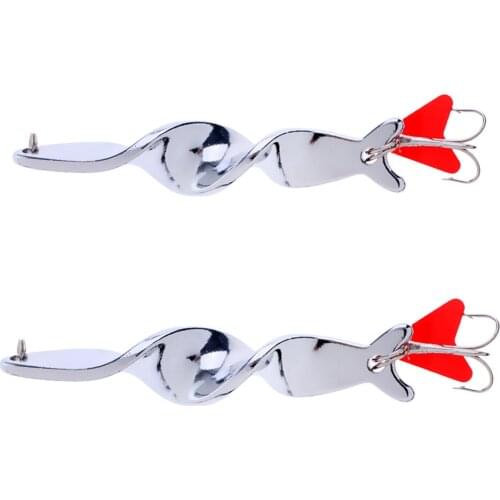 2pcs Durable Twisted Spinners Spoon Fishing Lures Metal Hard Baits Artificial Baits Rolling Sequins Sea Fishing Tackles Pesca