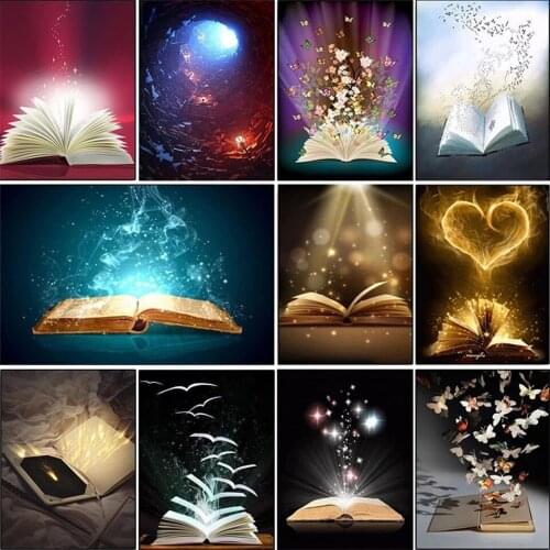 5D DIY Diamond Painting Cross Stitch Embroidery Magic Book Mosaic Full Square Round Drill Room Wall Decoration Handcraft Gift