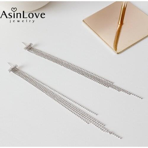 AsinLove Bohemian Unique Design 18K Gold Zircon Square Ball Tassel Earrings Shiny Hyperbole Drop Earrings for Women Fine Jewelry