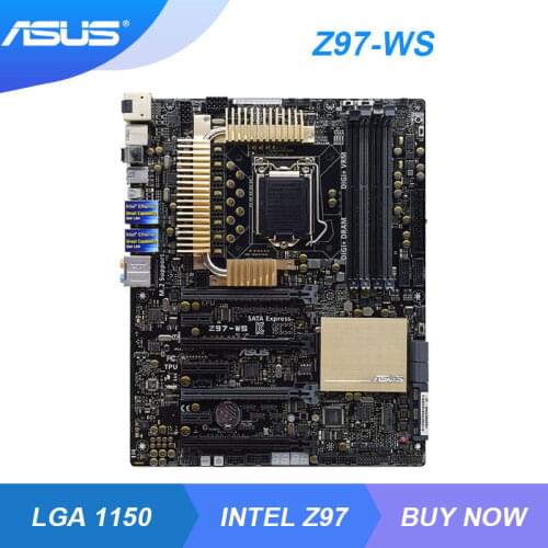 ASUS Z97-WS LGA 1150 Intel Z97 Desktop Gaming Motherboard DDR3 32G xeon e3 core i7 i5 i3 CPU M.2 10×USB3.0 4×PCI-E 3.0 X16 Slot