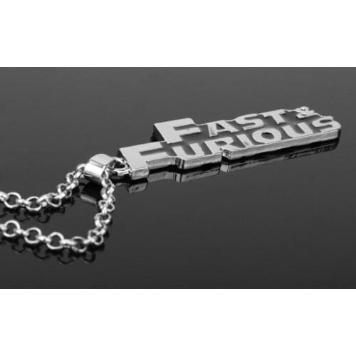 Fast-And-Furiouss Necklace Letter Pendant Choker For Men Pendants Statement Chain Necklace