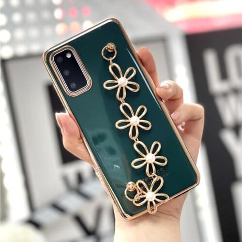 A11 Case Luxury Gold Plated Bracelet Floral Cover for Samsung Galaxy A70 A50 A71 Note 9 20 Note 10 Pro S9 S20 S30 Plus A72 A51