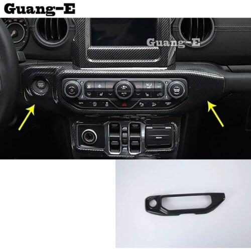 Garnish Lamp Trim ABS Chrome Front Middle Air Conditioning Switch Parking Panel Frame For Jeep Wrangler JL 2018 2019 2020 2021