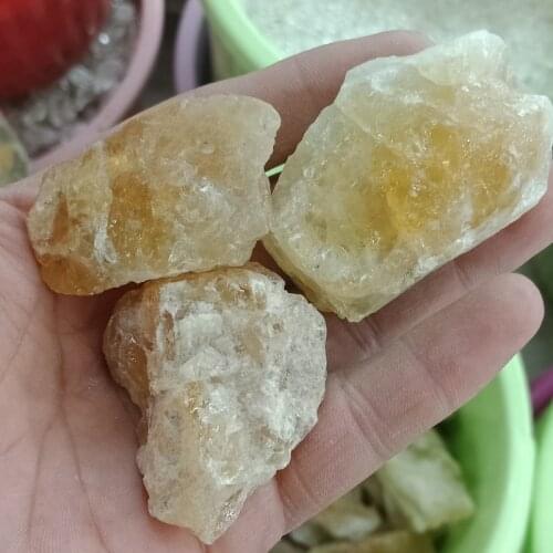 DHXYZB 3pcs natural citrine Quartz crystals raw stones rock minerals specimen Specime reiki healing for gift grid decoration
