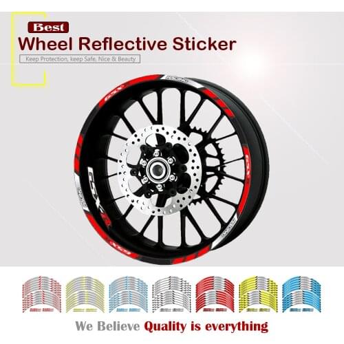 FOR SUZUKI GSXR GSX-R 600 1000 750 Motorcycle Decorative Stripe Sticker Front Rear Wheel Reflective Decal Accessories