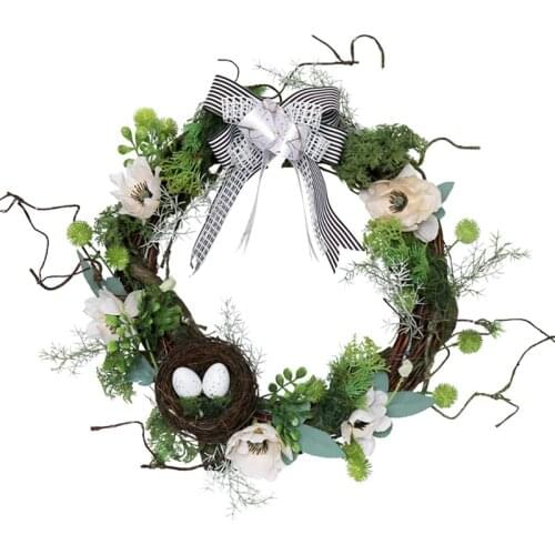 Artificial Mossy Birds Nest Wreath for Front Door Wall Windows Wedding Party Farmhouse Home Decoration