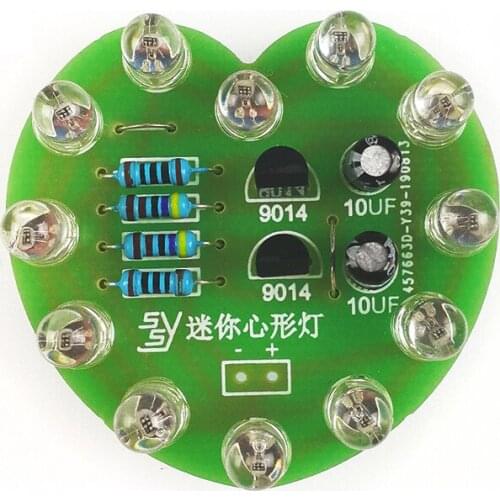 DC 3V-9V Mini heart-shaped lamp electronic production diy kit electronic component welding teaching experiment training kit