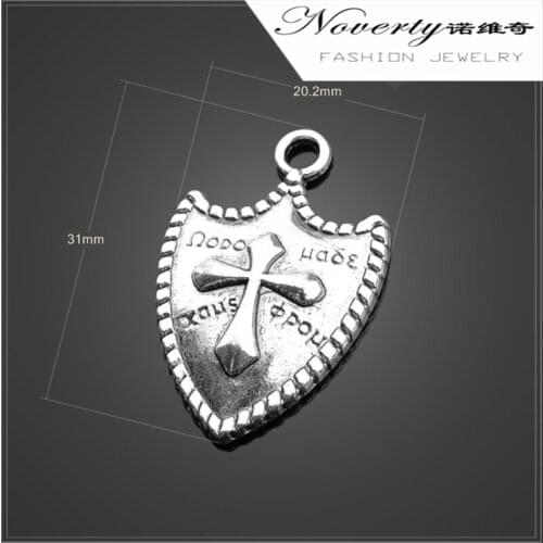 New 31*20mm 5pieces/bag Retro Zinc Alloy Cross Roman Shield Charms Pendant for DIY Necklace Bracelet Jewelry Accessories