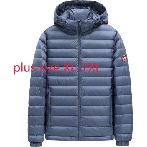 New Arrival Suepr Large Autumn And Winter Men Fashionable Hooded Down Jacket White Duck Down Plus Size LXL2XL3XL4XL5XL6XL7XL