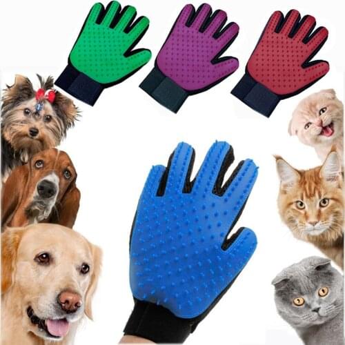 Pet Grooming Glove Cat Hair Remove Gloves Gentle Deshedding Brush Glove Effective Massage for Dog Cat with Long Short Fur