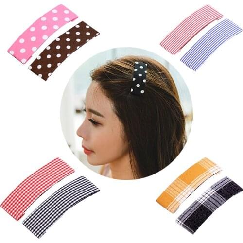 Simple Wave Point Fabric Hairpins BB Hair Clips Chambray Barrette Plaid Headpiece For Women Girl Headdress Accessories Jewelry