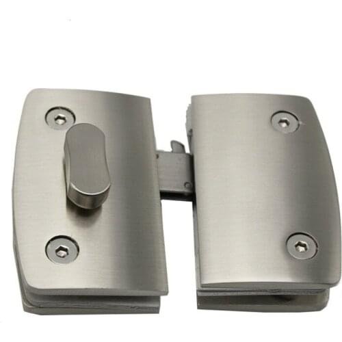 Bathroom Bolt sliding Copper door Lock hardware accessories Door Lock 8-12mm Office Glass Safety