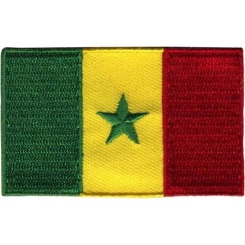 Senegal Garment Labels/Embroidery Patch Made by Twill with Heat Cut Border and Iron On Backing Custom MOQ 50pcs free shipping