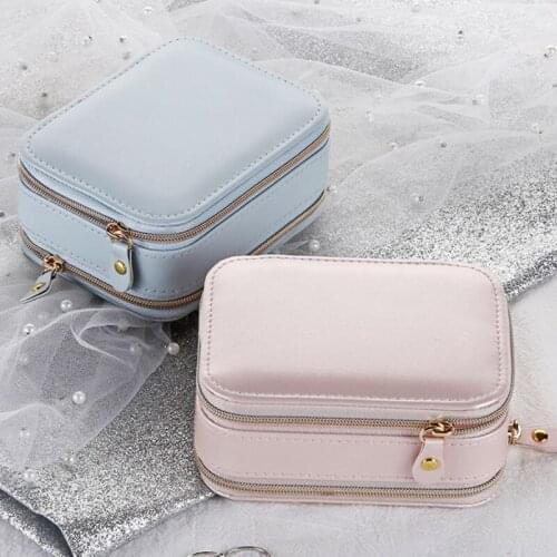 2020 Universal Jewelry Organizer Display Travel Jewelry Case Boxes Portable Jewelry Box PU Leather Storage Zipper Jewelers