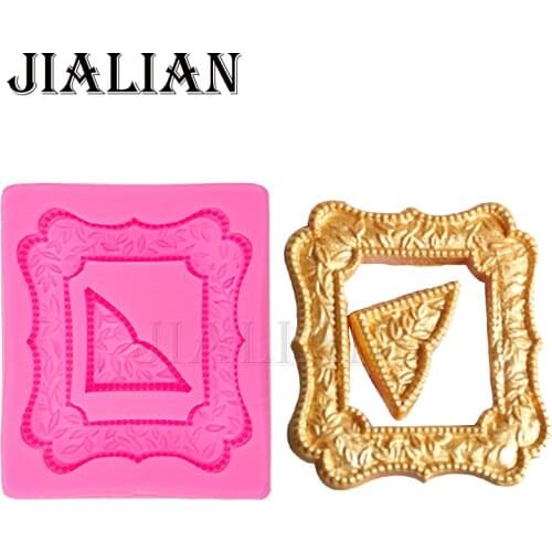 Retro frame Lace leaves cake mold silicone baking tools kitchen accessories decorations for cakes Fondant mould T0530
