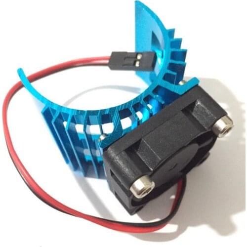 Blue RC Parts Electric Car brushless Motor Heatsink Cover + Cooling Fan for 1:10 HSP RC Car 540 550 3650 Size Motor Heat Sink