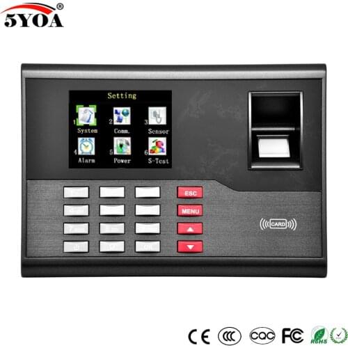 TCP IP Biometric Fingerprint Time Attendance Clock Recorder Employee Digital Electronic English Reader Machine USB RFID ID Card