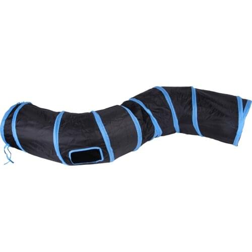 "S" Type Fun Pet Tunnel Cat Play Tunnel Blue Brown Pink Black Collapsible 1-hole Cat Tunnel Kitten Puppy Toy Tunnel