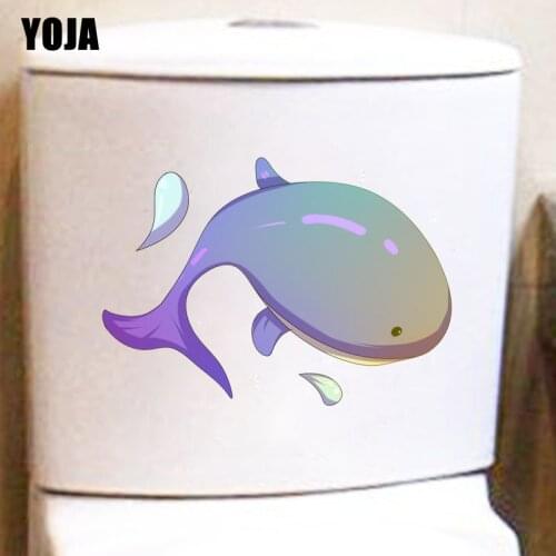 YOJA 19.4*22.3CM Lovely Whale BedRoom Home Decor Toilet Sticker Wall Decal T3-0995