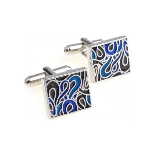 C3921 Blue Enamel Cufflink 15 pairs Wholesale Free Shipping
