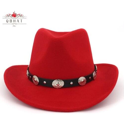 QBHAT Women Mens Wool Felt Derby Hats Classical Gentleman Wide Brim Cowboy Fedora Hat for Floppy Cloche Top Jazz Caps QB204