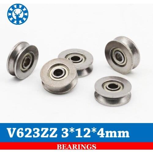 10pcs V623ZZ V623Z V623 623 V 3*12*4mm Groove Deep Groove Ball Bearing Embroidery Machine Pulley Bearing 623V