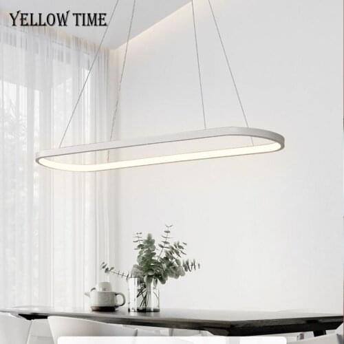 120CM LED Pendant Light Modern Home Hanging Lamp For Living room Bedroom Dining room Kitchen Black&White Chandelier Pendant Lamp